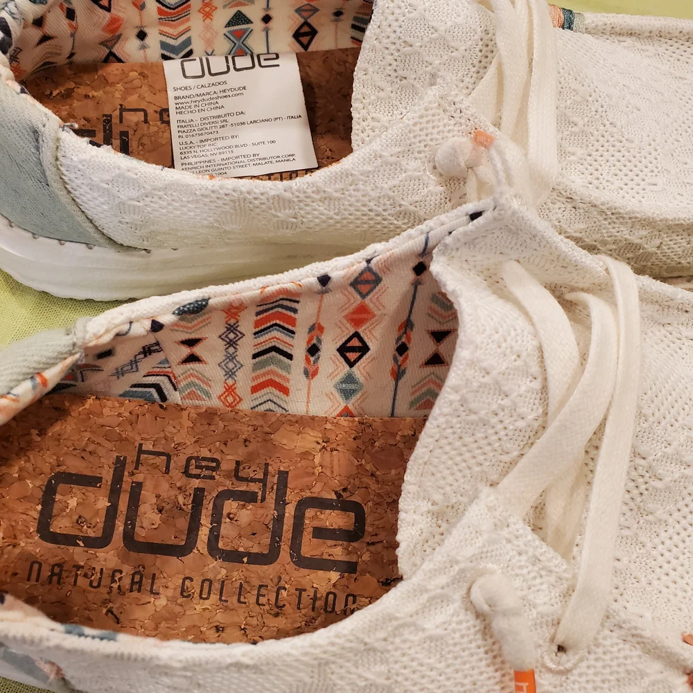 Hey Dude Women's White Loafers with Patterned Lining - Picture 4 of 7